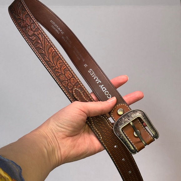 Cody James Vegan Leather Western Belt - Picture 4 of 5